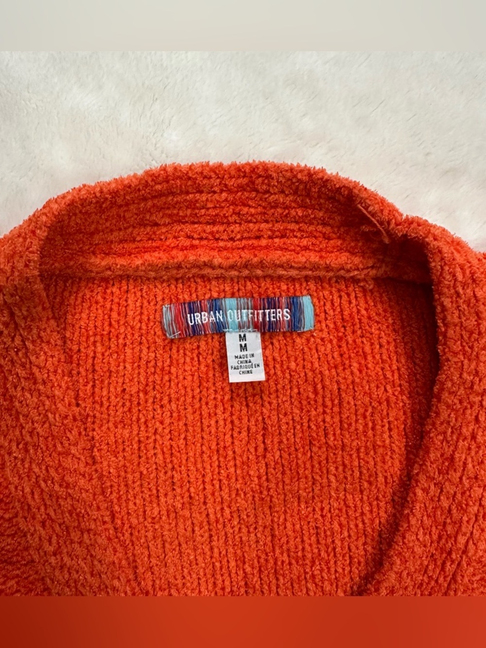 Urban Outfitters Dina Cropped Cardigan Size Medium Orange - Picture 4 of 6